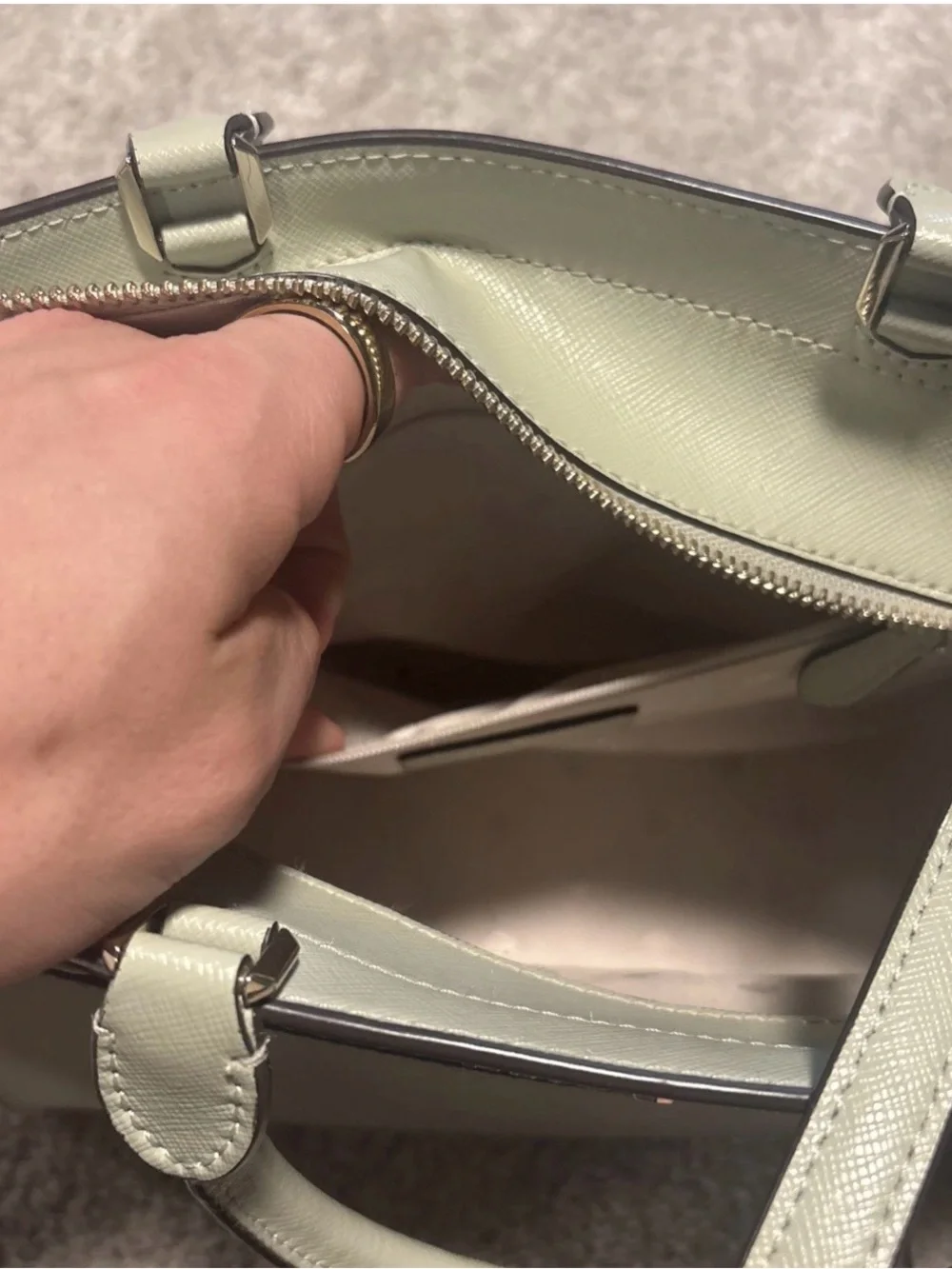 kate spade Olive Green Saffiano Leather Satchel